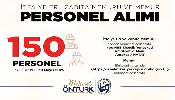 BÜYÜKŞEHİR 150 MEMUR ALIMI YAPIYOR!
